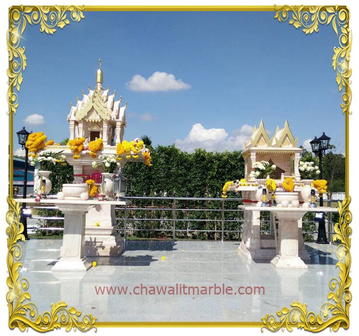 ศาลพระภูมิโมเดิร์น ศาลพระภูมิ ศาลเจ้าที่ไทย ศาลตายาย ศาลปู่ยา ศาลตายาย หินอ่อน